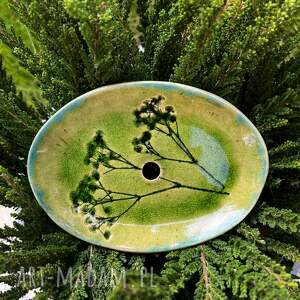 Ceramiczna mydelniczka z motywem roślinnym handmade