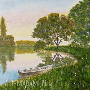 Cicha przystań - pejzaż akrylowy 30x40 cm na płótnie (nowoczesny obraz do domu)