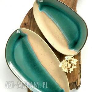handmade ceramika zestaw 2 pater do serwowania - rajska plaża