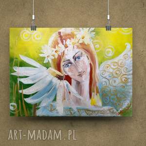 rumiankowy nastrój plakat, prezent, anioł, kwiaty, dom 4mara