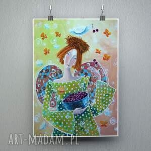 smak lata - plakat, anioł, motyle lato, ptak, abstrakcja