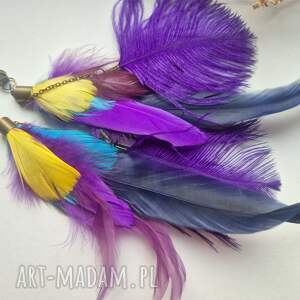 klipsy pióra wykonane w pojedynczym egzemplarzu piękne fo, dam, et, bo