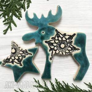 handmade świąteczny prezent zestaw 2 magnesów świątecznych