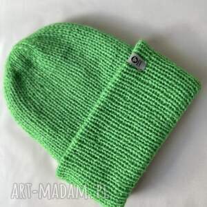 czapka podwójna bebe zielona handmade prezent, zimowe akcesoria, prezenty