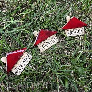3 ceramiczne magnesy domki - prezent do nowego domu