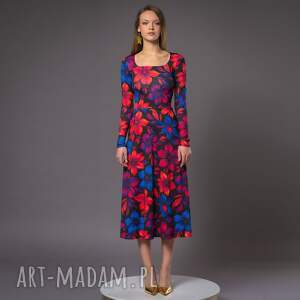 milita nikonorov sukienka z dekoltem karo - karla flower power, efektowna