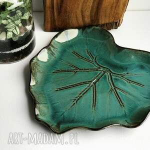 handmade ceramika patera ceramiczna liść dekoracyjny talerz