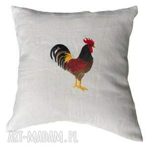 pomysł na upominek na święta PODUSZKA LNIANA 40x40 cm z HAFTEM KUGUT