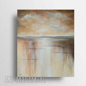 PEJZAŻ W BRĄZACH, ZŁOCIE I POMARAŃCZACH - obraz akrylowy 70/60 cm