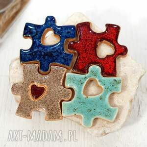 handmade magnesy ceramiczny magnes puzzle - dopasuj swój:)