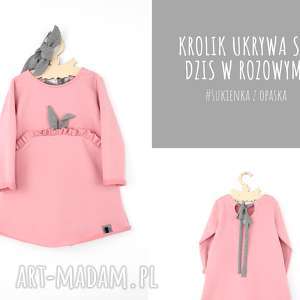sukieneczka krolik z opaska i kieszonkami roz - noeli ubranka