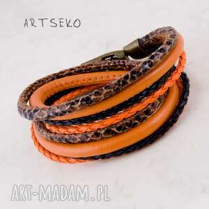 orange and braun bransletka b484 zrzemienia, etniczna wężowa