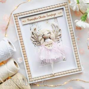 Pamiątka Chrztu - Anioł Stróż dla dziewczynki | Prezent na chrzest