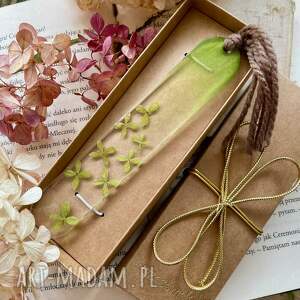 zielone hortensje - zakładka do książki, kwiaty dla nauczyciela, nauczyciel