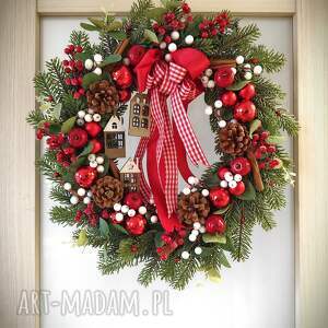 pomysł na prezent świąteczny Wianek Domki