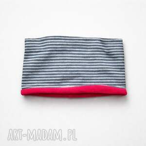 opaska wiosenna szeroka w paski dzianinowa podwójna mocno trzyma się głowy