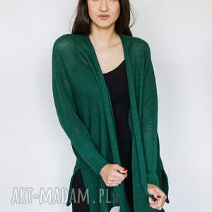 swetry rozpinany sweter w kolorze zielonym oversize dzianina luźny krój długi