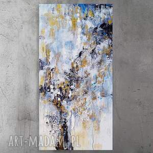 ardour - obraz abstrakcyjny współczesny ręcznie malowany do salonu złoto 160x80