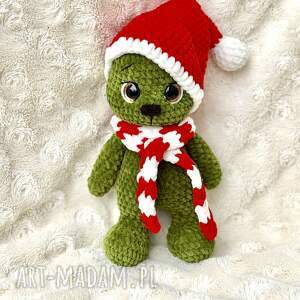 Zielony rozrabiaka, grinczuś, ludek, miś ręcznie robiony💚