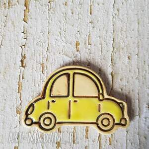 żółty garbus magnes z autem, samochód