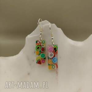arteko kolczyki z żywicy owocowy mix - kolorowe, lekkie, handmade, letnie