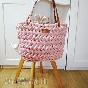 torba picnic basket - jasny róż, torebka różowa na ramię różowa