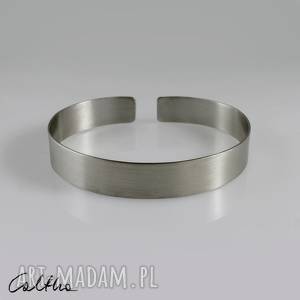 satyna - srebrna bransoleta 190216 01 #, wąska, metalowa, gładka
