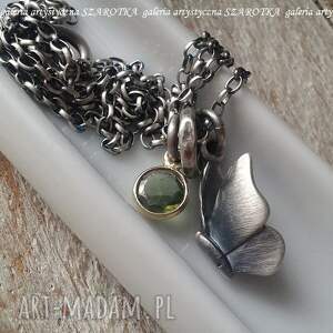 zielony akcencik naszyjnik z peridotu i srebra, peridot, oliwin, srebro