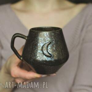 handmade kubki kubek ceramiczny księżycowy ciemne złoto 400ml