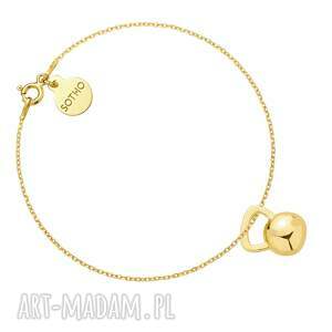 Złota z kettlebell, bransoletka, srebro, pozłacane