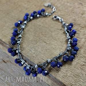 handmade bransoletka - zawieszki lapis lazuli