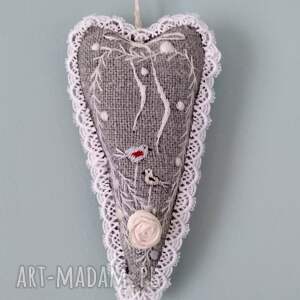 dekoracje zawieszka ozdobna z haftem styl rustykalny