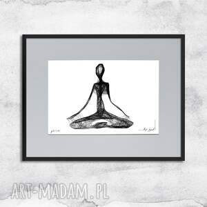 grafika z ramą - joga nr 149 dekoracja na ścianę dla jogina, oryginalny