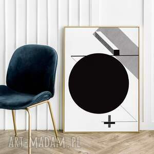 modern czarno-biały plakat geometria - 50x70 cm B2 grafika