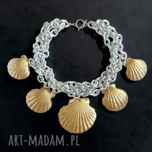 UNIKATOWY designerski naszyjnik z prawdziwych muszli, unikat