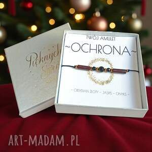 amulet - ochrona świąteczne pudełko obsydian, jaspis, onyks, ochronna