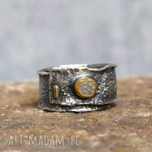 surowy diament, srebro i - złoto