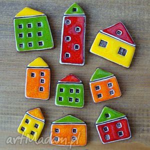 kolorowe miasteczko - magnesy wesołe bajkowe, domki domek