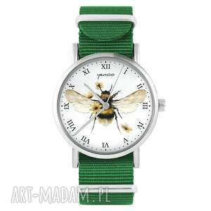 zegarki zegarek - bee natural zielony, nylonowy typ militarny, pszczoła