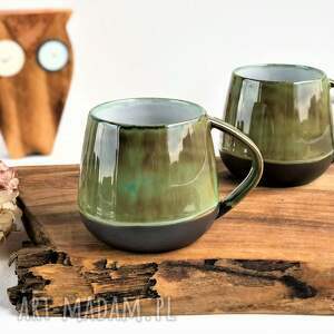 handmade ceramika zestaw dla dwojga - 2 x kubek ceramiczny las