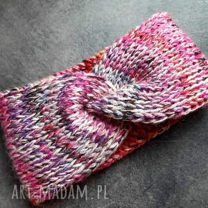 Opaska kolorowa, z włóczki, zima, jesień, multikolor