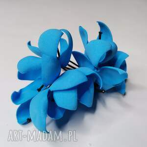 ręcznie robione klipsy klipsy blue lekkie kwiaty