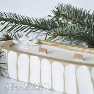 świeca sojowa zapachowa drewnie dębu /matcha bergamotka/ rzeźbiona