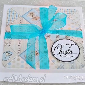 handmade scrapbooking kartki pamiątka chrztu - kartka w pudełeczku