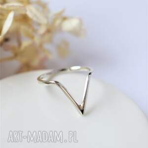 geometryczny pierścionek minimalizm, srebro