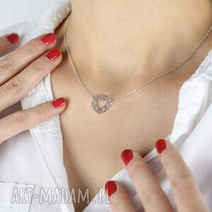 naszyjnik z sercem srebrny prezent dla kobiety, biżuteria damska