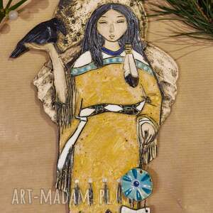 anioł ceramiczny wiszący, kultura indiańska, kolekcjonerski, dekoracja