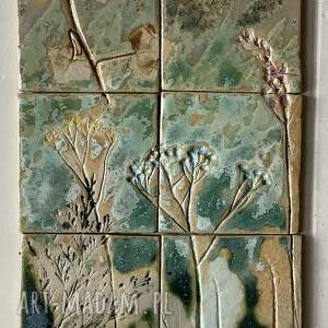Panel roślinny, ceramiczny, obraz, ozdobny