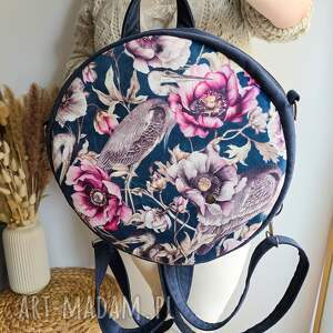 Damski Czapla Granatowy, plecak okrągły