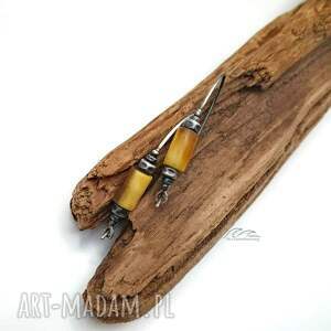 rybki z bursztynem, srebro 925, srebrne kolczyki, biżuteria srebrna